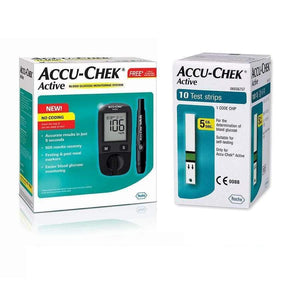 Glucometer / Blood Sugar Testing Machine by Accu-Chek (Roche) at Supply This | Accu-Chek Active Glucometer Kit + Pack of 100 Strips
