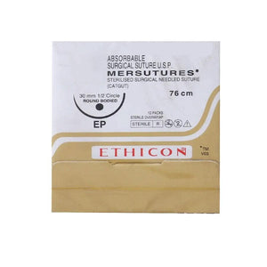 Ethicon Mersutures Catgut Sutures by Ethicon Sutures - J&J at Supply This | Ethicon Mersutures Chromic USP 2, 1/2 Circle Round Body Heavy NW4228EP