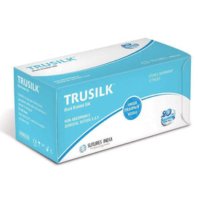 Sutures India - Trusilk Silk by Sutures India at Supply This | Sutures India Trusilk USP 2-0, 1/2 Circle Round Body SN 5333