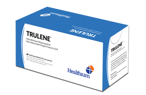 Surgical Sutures by Healthium - Sutures India at Supply This | Healthium (Sutures India) Trulene, code SN 8526, size 2-0, length 90 cm, needle 1/2 Circle Taper Point Double Armed, needle length 30 mm, box of 12