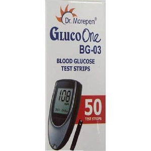 Glucometer / Blood Sugar Testing Strips & Lancets by Dr. Morepen at Supply This | Dr. Morepen GlucoOne Testing Strips (Pack of 50)