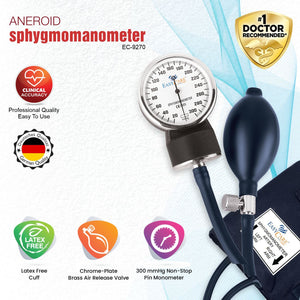Blood Pressure (BP) Checker/Machine/Monitor by Easycare at Supply This | Easycare Classic Dial Sphygmomanometer Aneroid Type Manual Blood Pressure Monitor - EC9270