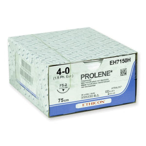 Ethicon Prolene Polypropylene Sutures by Ethicon Sutures - J&J at Supply This | Ethicon Prolene Sutures USP 4-0, 1/2 Circle Round Body SH2 Double Needle W8761