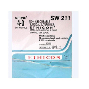 Ethicon Sutupak Silk Sutures by Ethicon Sutures - J&J at Supply This | Ethicon Sutupak Silk Sutures USP 3-0, Needleless - SW212
