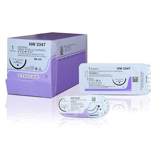 Ethicon Vicryl Polyglactin 910 Sutures by Ethicon Sutures - J&J at Supply This | Ethicon Vicryl Sutures USP 1, Fish Hook Tapercut V-38 - W9335