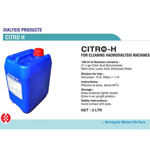 Instrument and Equipment Detergents and Disinfectants by Hemant Surgical at Supply This | Citro-H Hemodialysis Disinfectant - 5 Litre