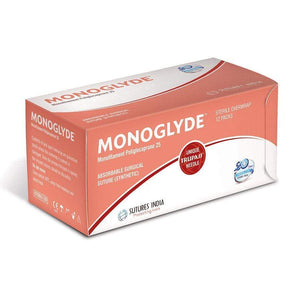 Sutures India - Monoglyde Polyglecaprone 25 by Sutures India at Supply This | Sutures India Monoglyde USP 3-0, 3/8 Circle Precision Cutting Trusharp SN 1326