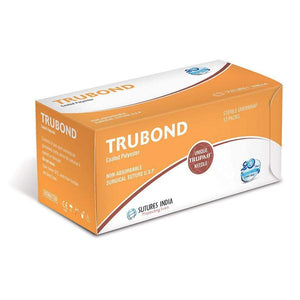 Sutures India - Trubond Polyester by Sutures India at Supply This | Sutures India Trubond USP 0, 1/2 Circle Reverse Cutting SN 679