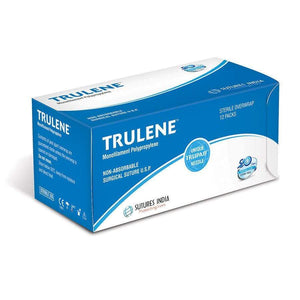 Sutures India - Trulene Polypropylene by Sutures India at Supply This | Sutures India Trulene USP 0, 1/2 Circle Round Body Heavy - SN 830