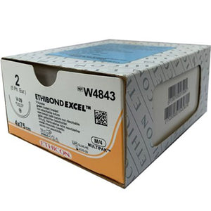 Ethicon Ethibond Excel Polyester Sutures by Ethicon Sutures - J&J at Supply This | Ethicon Ethibond Sutures USP 2, 1/2 Circle Tapercut - W4843